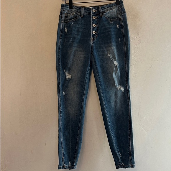 KanCan Denim - Kan Can Distressed Button fly skinny jeans Size 27 EUC